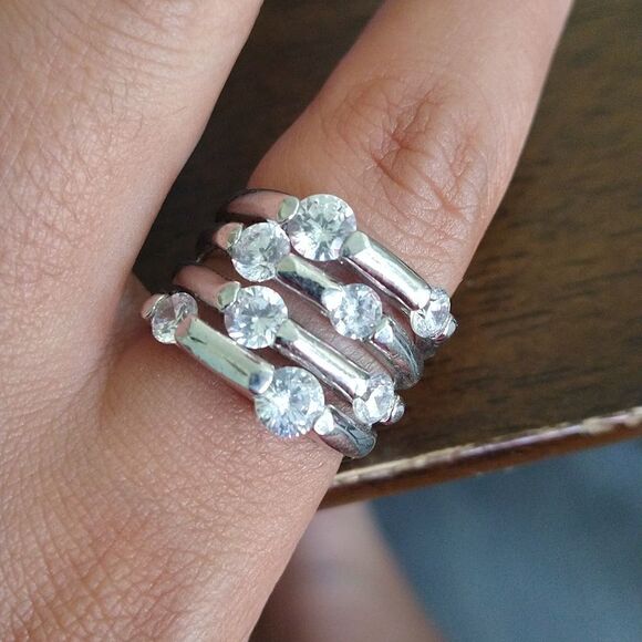 Faux Stack CZ Ring size 7 - Picture 2 of 7
